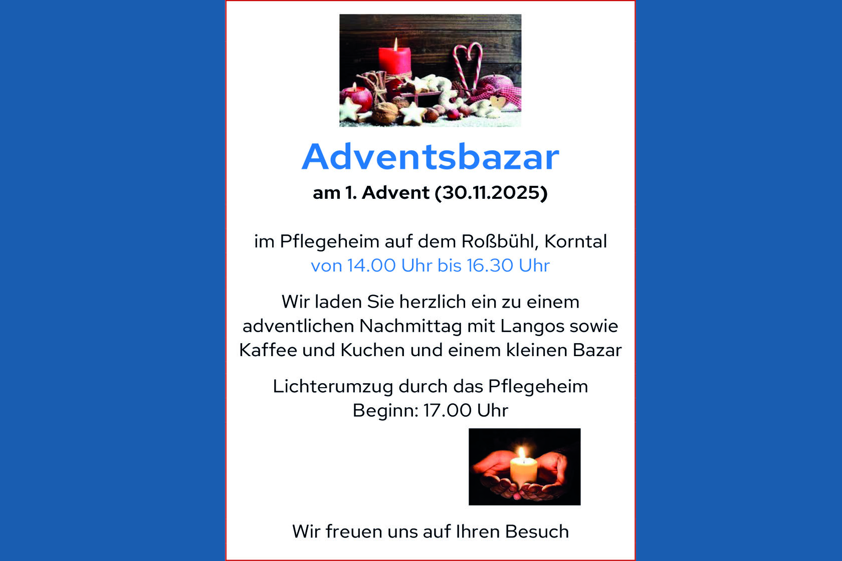 Einladung Adventsbazar 2025