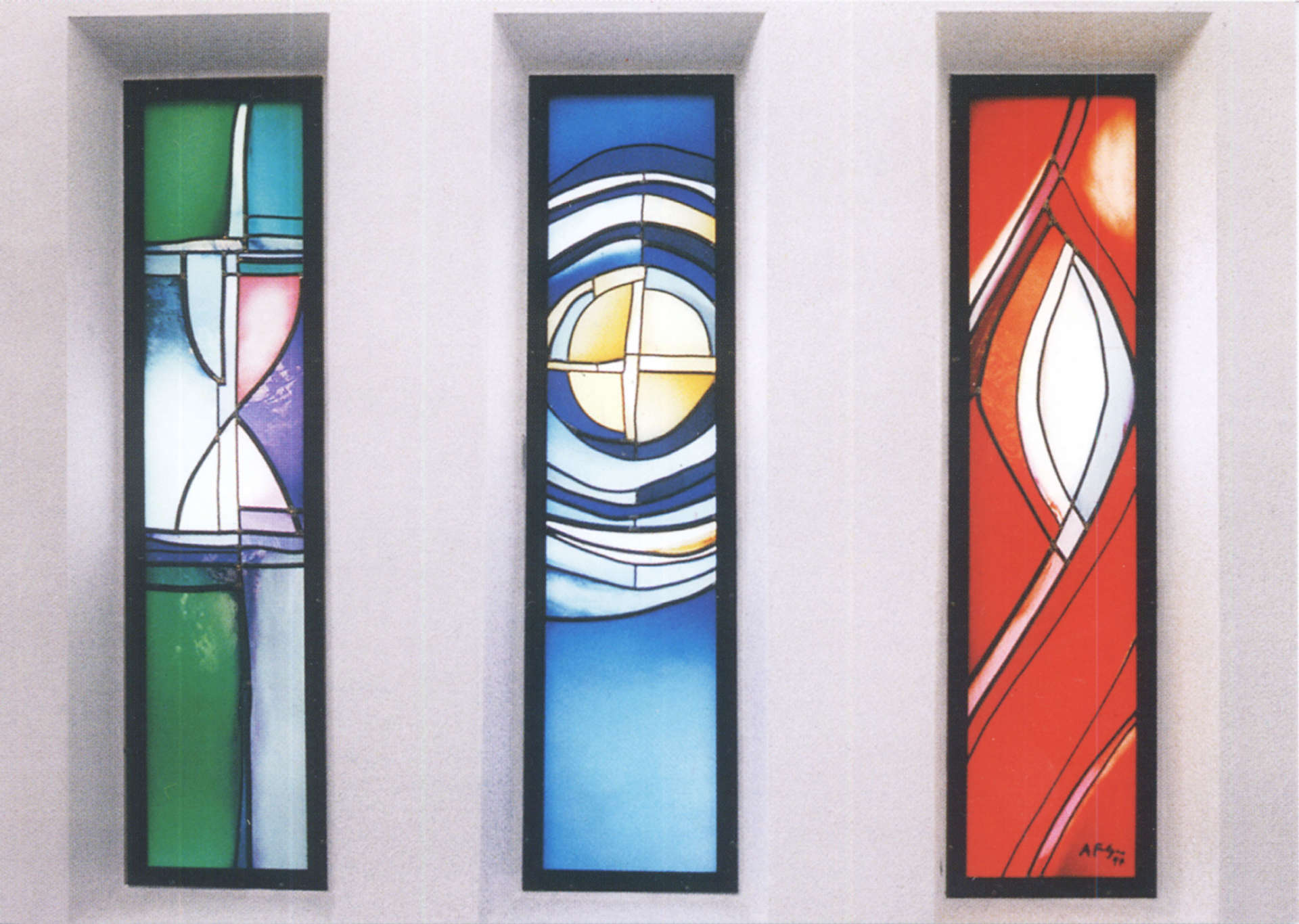 Evdiak Drei Kirchenfenster in der Mutterhauskirche in Herrenberg