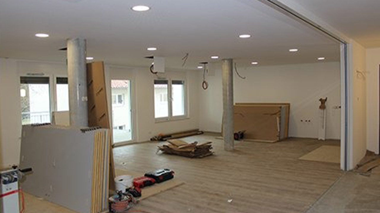 Evdiak Bild der Pflegewohnung während der Bauarbeiten